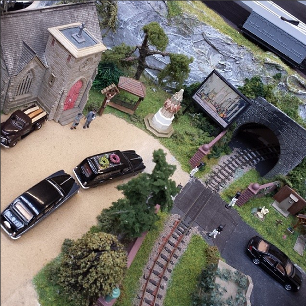 Nick Wheatley's model Necropolis Railway, 'Journey's End." Photo by Megan Rosenbloom