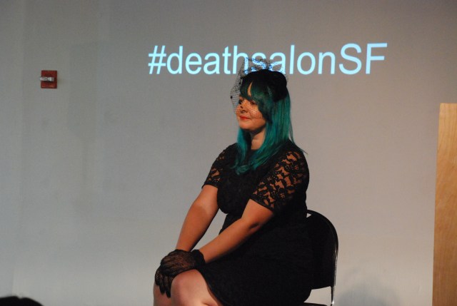 Performance artist Cara Rose DeFabio performing at Death Salon: SF. Photo by Annetta Black